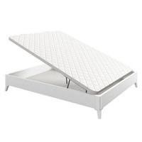canape abatible arcon de madera con patas transpirable altura 345 cm - blanco - 140x200 cm