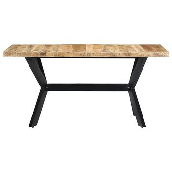 Mesa De Comedor - Mesa De Cocina Madera Maciza De Mango Rugosa 140x70x75 Cm
