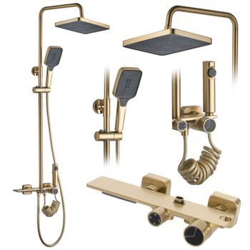 Conjunto De Ducha Rea Helix Brush Gold