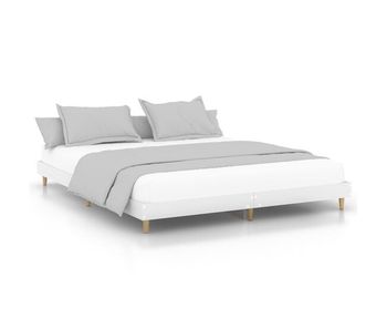 Estructura de cama madera maciza blanca 200x200 cm