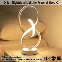 lampara de escritorio led moderna con anillo infinito en espiral lampara de noche minimalista con anillo trenzado luz calida suave ajustable lampara de mesa de arte abstracto