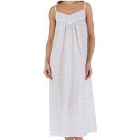 dobby dot adjustable strap cotton longer length nightdress