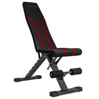 sportnow banco de musculacion ajustable plegable con respaldo y asiento regulables estructura de acero y rodillos para piernas