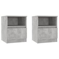 mesitas de noche 2 uds contrachapada gris hormigon 40x40x50 cm vidaxl