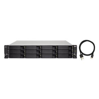 Caja Rack 2U QNAP TL-R1200C-RP Acero Negro/Gris 12 Bahías SATA USB-C Hot Swap y RAID