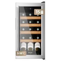 vinoteca evvo vt15 inox para 15 botellas con compresor de alto rendimiento control tactil y luz led silenciosa 41 db