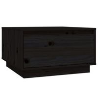 mesa de centro con cajon diseno rustico moderno 55 x 56 x 32 cm madera maciza de pino color negro dec039695