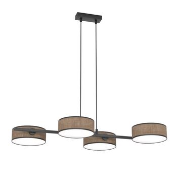 Lámpara colgante troma marrón+negro (4 luces)