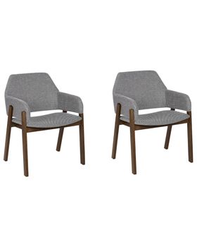 Conjunto de 2 sillas de comedor  tela gris
