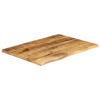 Tablero De Mesa | Tablero Escritorio Borde Natural Madera Maciza Mango 70x60x2,5 Cm