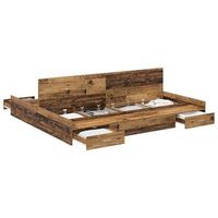 cama con almacenamiento con cajon madera vieja 180 x 200 cm vidaxl