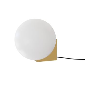 Lámpara de mesa táctil bronce y vidrio opalino ip44 1xg9