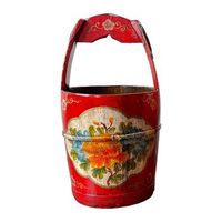 cubo de madera rojo 34x34x55h cm