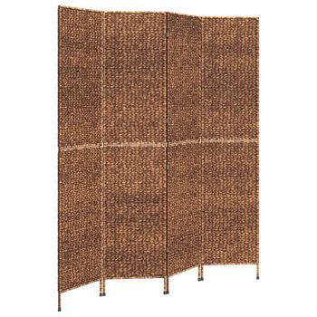Biombo De 4 Paneles Jacinto De Agua Marrón 163x180 Cm Vidaxl