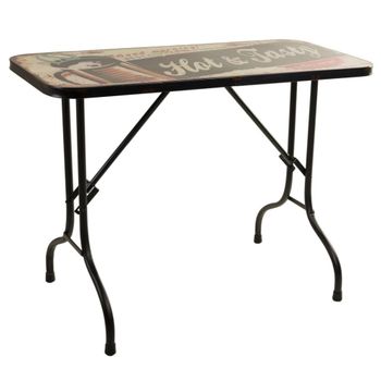 Mesa rectangular de metal negra 100x47x75