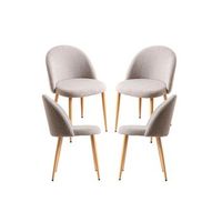 pack 4 sillas vint borreguito de terciopelo 74415043 cm - gris
