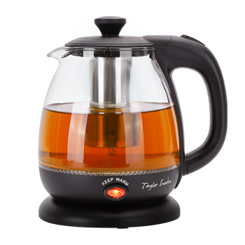 Taylor Swoden Abel - Hervidor de cristal de 1 litro, 2200W con iluminación LED libre de BPA,con infusor y filtro extraíble