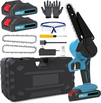 Mini Motosierra Inalámbrica de 6 Pulgadas, Sierra Eléctrica Recargable, Herramientas de Jardinería y Poda para Batería Makita de 18V
