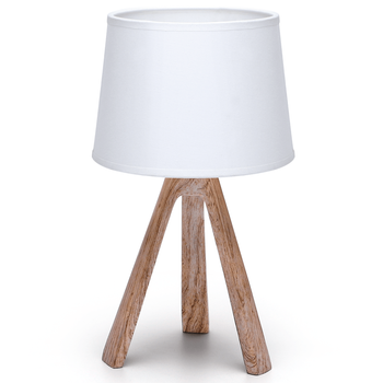 Aigostar - Lámparas de Mesita de Noche, Lámpara de Mesa E14, Pantalla de Tela, Lámpara Escritorio Diseño Clasico Vintage para Dormitorio, Estudio, L18 x H31cm