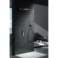 imex  suecia conjunto de ducha monomando negro oro rosa negro oro rosa