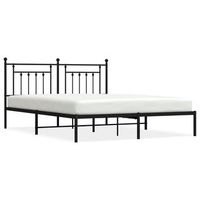 estructura cama sin colchon con cabecero metal negro 180x200 cm vidaxl