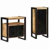 juego de muebles de bano 2 uds marron y negro vidaxl