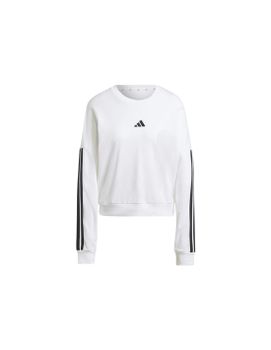 Sudadera adidas 3 Bandas French Terry Swt Mujer Blanco/Negro
