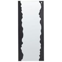 espejo de pared moderno colgante decorativo 175 x 75 cm marco de madera forma irregular negro saullcet