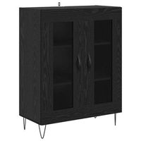 aparador roble negro 695 x 34 x 90 cm madera de ingenieria vidaxl