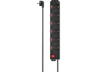 regleta - hama 6 tomas cable de 14 m 250 v proteccion contra sobretensiones interruptor encendidoapagado negro