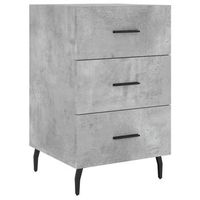 mesita de noche 40x40x66 cm madera trabajada hierro y aluminio - gris