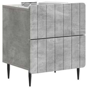 Pack 2 Uds Mesita De Noche | Armario De Noche | Mesa De Noche Gris Hormigón 43 X 34,5 X 49,5 Cm