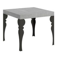 mesa extensible cuadrada pequena 90x90246 cm estilo oriental torza-color gris cemento-3 alargaderas gruesas