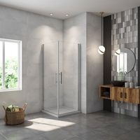 aica mampara de ducha rectangular abatible giratoria perfil cromado vidrio antical 6mm 680-700x780-800x1950mm