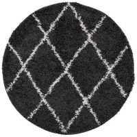 alfombra de pelo largo moderna pamplona negro y crema o 280 cm vidaxl