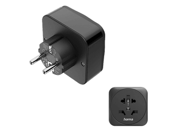 Adaptador de viaje - Hama 00223460, 1 Puerto USB-C y puerto USB-A, Negro