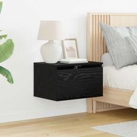 vidaxl mesita de noche de pared 2 uds roble negro 50 x 36 x 30 cm