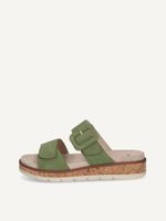 caprice mule green made of leather without heel size 38