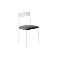 pack 2 sillas cocina - modelo xara white - asiento polipiel negro - estructura metal