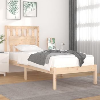Cama Individual | Cama Para Adultos | Estructura De Cama De Madera Maciza De Pino 90x200 Cm Cfw617259
