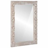 espejo de pared blanco 70 x 50 cm madera de mango maciza vidaxl