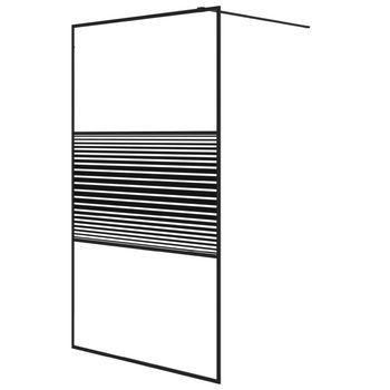 Mampara De Ducha Vidrio Esg Transparente Negro 115x195 Cm Vidaxl