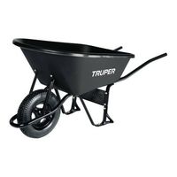 carretilla 120l plastica llanta neumatica 580kg - truper