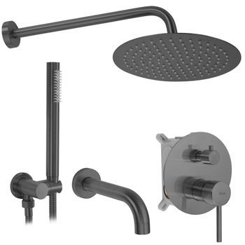 Conjunto Bañera-ducha Rea Lungo Titanium + Box