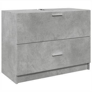 Mueble De Almacenaje | Armario De Lavabo Madera Ingeniería Gris Hormigón 78x37x59 Cm