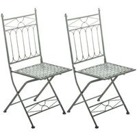 set de 2 sillas plegables asina metal verde antiguo 40x42x94 cm clp