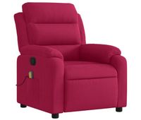 sillon de masaje reclinable - sillon relax de terciopelo vino tinto