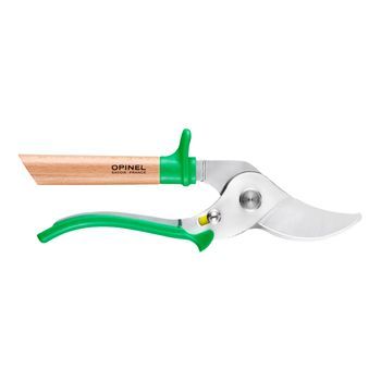 Tijera De Podar Opinel Nº07 Color Verde, 3 Posiciones De Ajuste, Hoja De Acero Inoxidable De 7,5 Cm, Mango Carpe, 001628