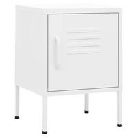 pack 2 uds mesitas de noche  mesilla de noche blanco acero 35x35x51 cm
