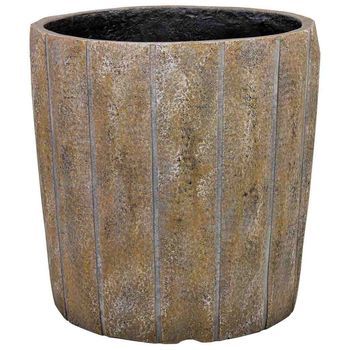 Macetero De Fibra De Vidrio Marrón 35,5x35,5x35,5cm